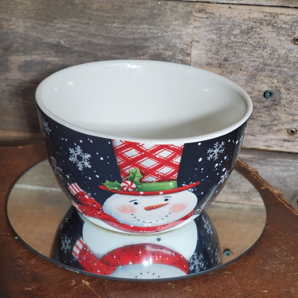 Candy Cane Snowman Ice Cream Bowl by Certified International